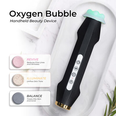 Pieza de mano de burbujas de oxígeno, instrumento portátil brillante para salón de piel con elevación de microburbujas LED