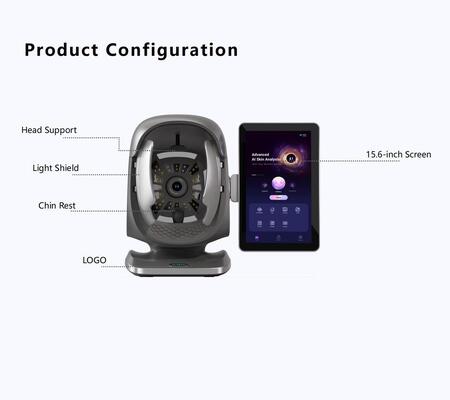 AI Máquina de análisis de poros de arrugas de la piel de 15,6 pulgadas escáner HD Salón de belleza facial de diagnóstico