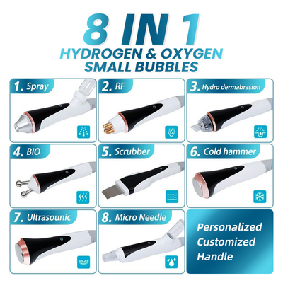 8 en 1 de oxígeno facial pequeñas burbujas Sistema de gestión de la piel multifuncional