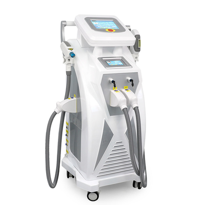 Dos pantallas 3 en 1 multifunción IPL RF Nd Yag láser para el rejuvenecimiento de la piel depilación máquina de belleza