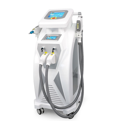 Pantallas dobles 3 en 1 RF multifuncional de levantamiento de cara Nd Yag Laser de eliminación de tatuajes OPT IPL máquina de depilación