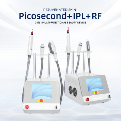 Eliminación de vello OEM Eliminación de tatuajes Máquina de apretamiento de la piel 3 manija RF Elight IPL Nd Yag Laser 5 en 1 Máquina de belleza multifunción