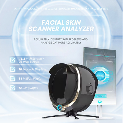 Analista de piel 3D portátil Escaner facial Nueva tecnología de inteligencia artificial para análisis corporal del cabello Máquina de diagnóstico de pruebas de piel de salón mejorada
