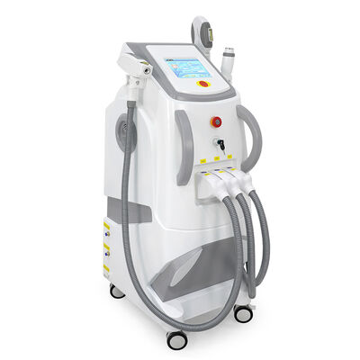 Máquina de belleza láser multifuncional tres en uno con mango vertical, depilación láser indolora y segura, máquina de eliminación de tatuajes láser RF
