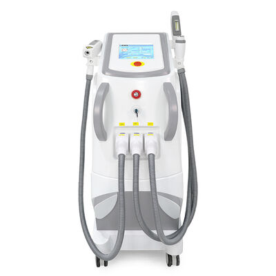 Máquina de belleza láser multifuncional tres en uno con mango vertical, depilación láser indolora y segura, máquina de eliminación de tatuajes láser RF