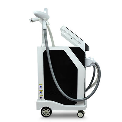 3 en 1 Máquina de belleza láser multifuncional E luz vertical Tres asas de depilación láser indolora depilación segura láser de tatuaje de la máquina RF