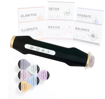 Pieza de mano de burbujas de oxígeno, instrumento portátil brillante para salón de piel con elevación de microburbujas LED