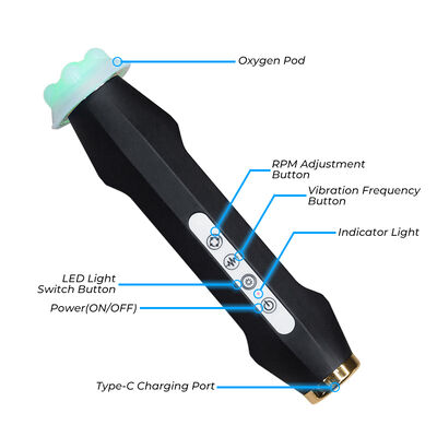 Mini instrumento de burbuja de oxígeno, máquina portátil de belleza de piel con vibración LED, elevación Facial