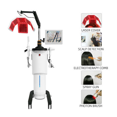 Máquina láser profesional de diodo LED para el crecimiento del cabello, equipo de terapia antipérdida de cabello para detección del cuero cabelludo para peluquería