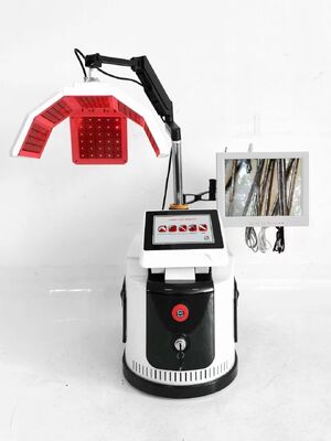 Máquina de escritorio para el crecimiento del cabello con detección de cuero cabelludo, luz roja PDT, equipo de belleza para salón antipérdida de cabello