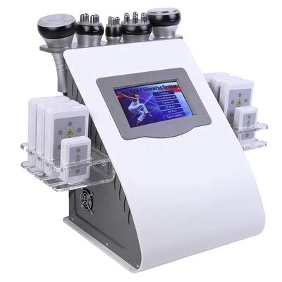 Máquina de adelgazamiento por cavitación al vacío de 6 en 1 con RF y EMS para contorno corporal, reducción de grasa y estiramiento de la piel
