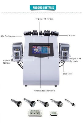 Máquina de adelgazamiento por cavitación al vacío de 6 en 1 con RF y EMS para contorno corporal, reducción de grasa y estiramiento de la piel