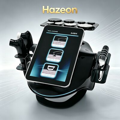 Hazeon 448kHz Tecar Therapy RET CET Dispositivo de endurecimiento corporal Device de fisioterapia de cuidados profundos portátil, instrumento de modelado corporal, dispositivo de eliminación de grasa con 2 sondas de fiebre/1 medidor de fascia