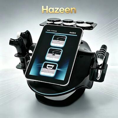 Hazeen 448kHz Tecar Therapy RET CET Dispositivo de endurecimiento corporal Device de fisioterapia de cuidados profundos portátil, instrumento de modelado corporal, dispositivo de eliminación de grasa con 2 sondas de fiebre/1 medidor de fascia