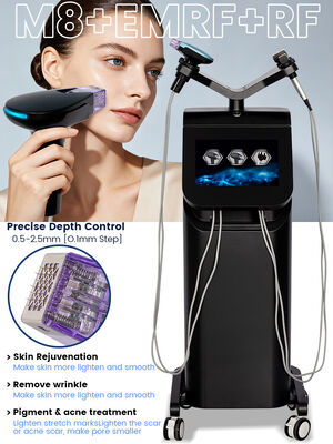 Máquina de belleza M8 RF Microneedling con 4 piezas de mano para penetración profunda de energía y tensado de la piel